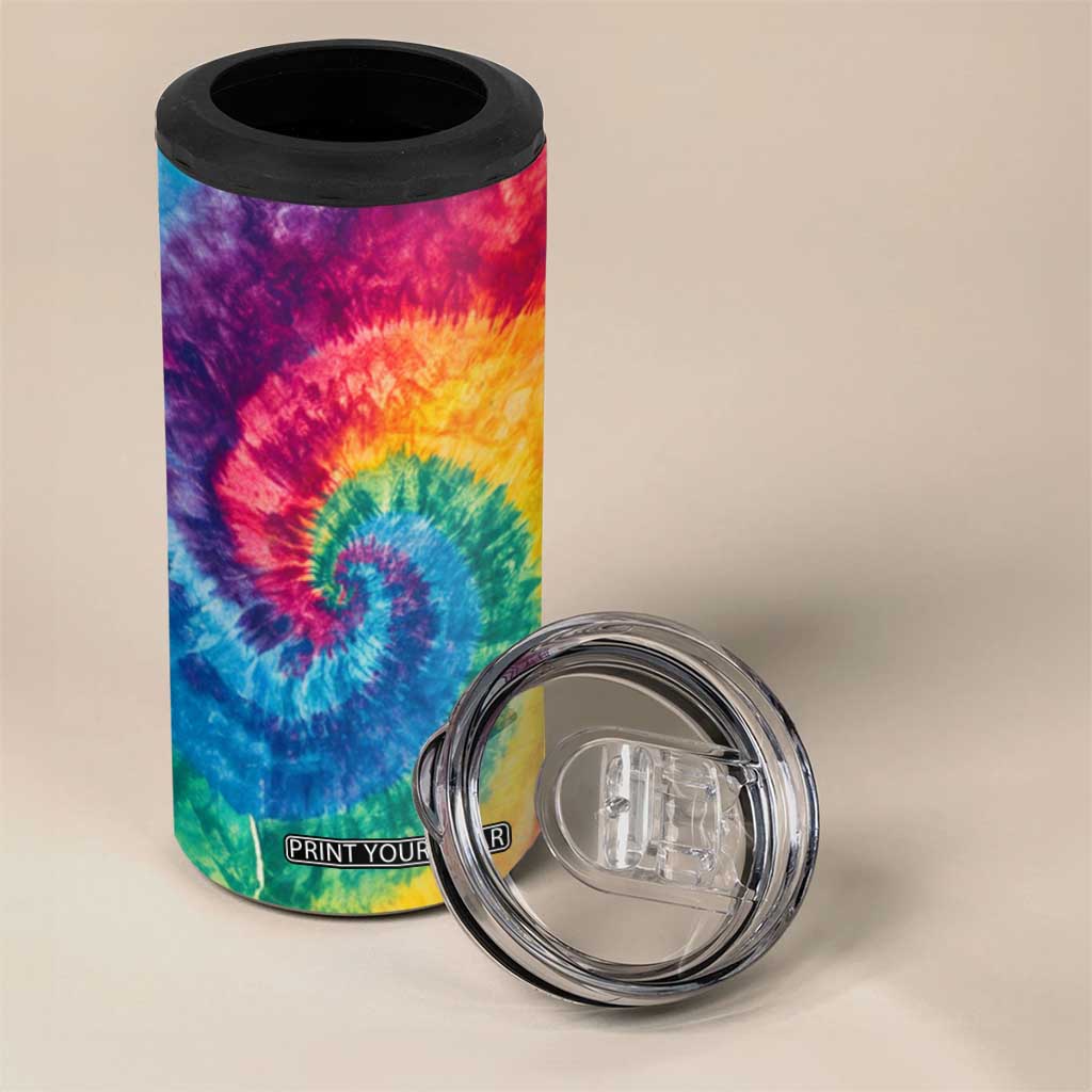 Personalized Hippie Tie Dye 4 in 1 Can Cooler Tumbler with Groovy Style TS04 Print Your Wear