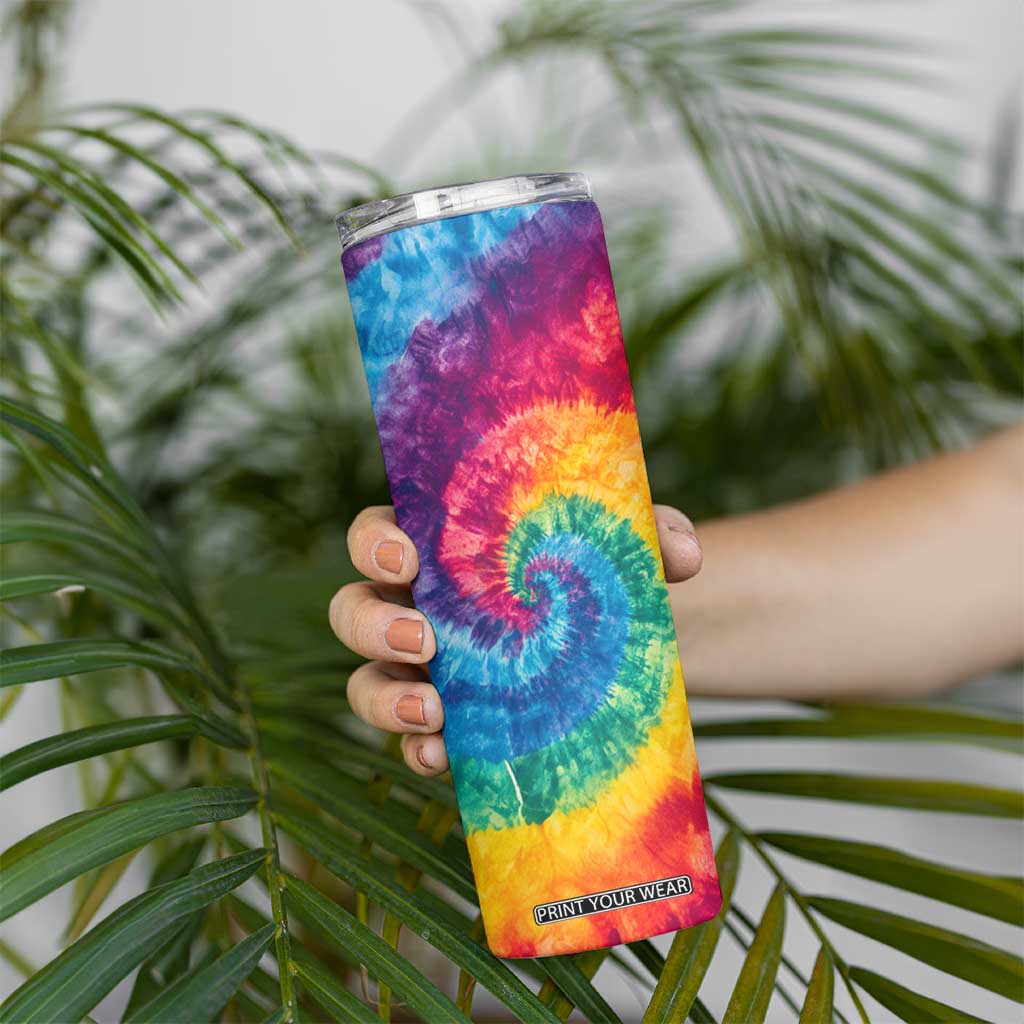 Personalized Hippie Tie Dye Skinny Tumbler with Groovy Style TS04 Print Your Wear