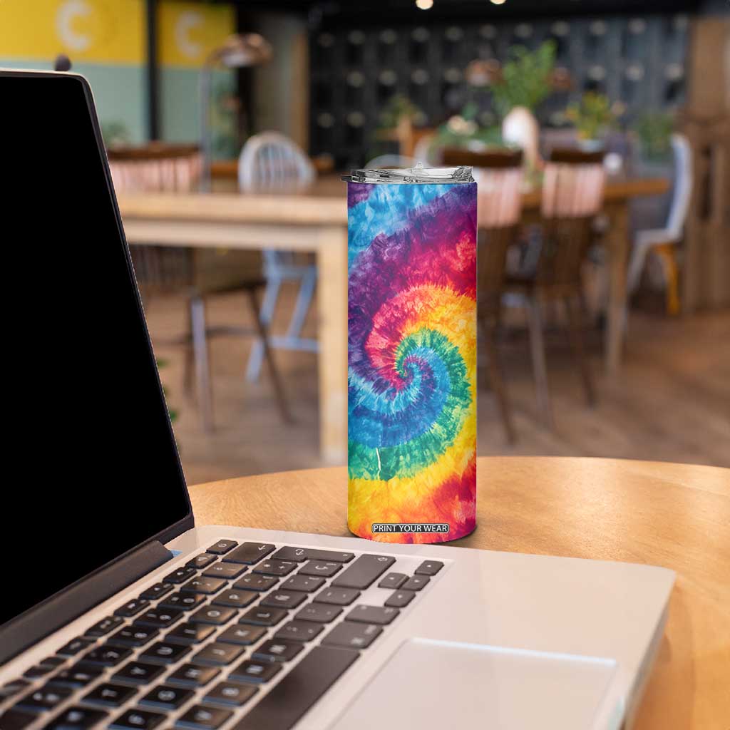 Personalized Hippie Tie Dye Skinny Tumbler with Groovy Style TS04 Print Your Wear