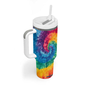 Personalized Hippie Tie Dye Tumbler With Handle with Groovy Style TS04 Print Your Wear