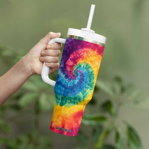 Personalized Hippie Tie Dye Tumbler With Handle with Groovy Style TS04 Print Your Wear