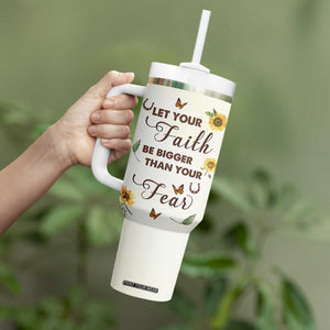 Personalized Horse Tumbler With Handle Quote Let Your Faith Be Bigger Than Your Fear TS04 Print Your Wear