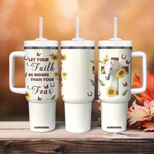 Personalized Horse Tumbler With Handle Quote Let Your Faith Be Bigger Than Your Fear TS04 Print Your Wear