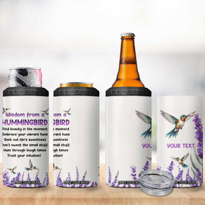 Personalized Hummingbird 4 in 1 Can Cooler Tumbler with Wisdom From A Hummingbird Quote TS04 Print Your Wear
