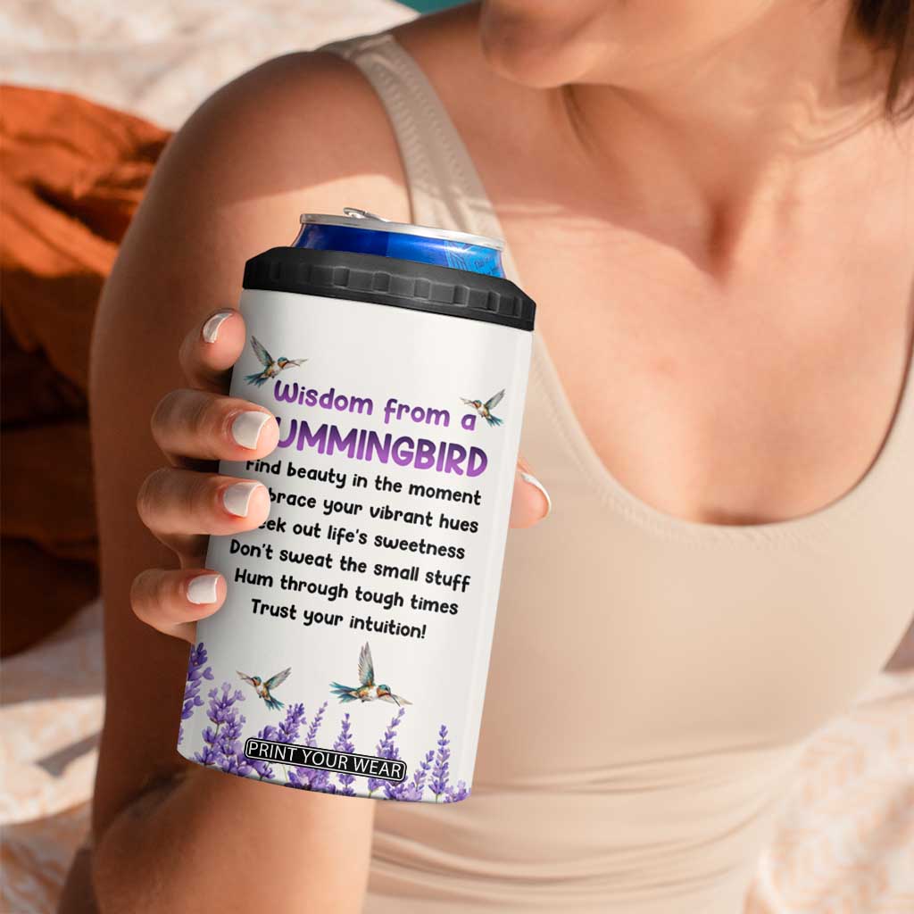 Personalized Hummingbird 4 in 1 Can Cooler Tumbler with Wisdom From A Hummingbird Quote TS04 Print Your Wear