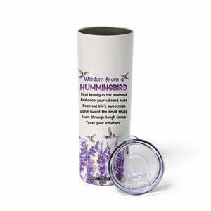 Personalized Hummingbird Skinny Tumbler with Wisdom From A Hummingbird Quote TS04 Print Your Wear