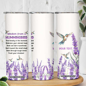 Personalized Hummingbird Skinny Tumbler with Wisdom From A Hummingbird Quote TS04 Print Your Wear