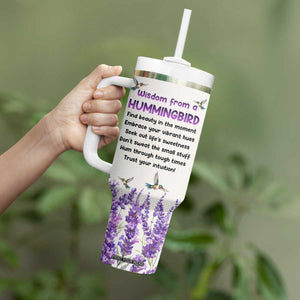 Personalized Hummingbird Tumbler With Handle with Wisdom From A Hummingbird Quote TS04 Print Your Wear