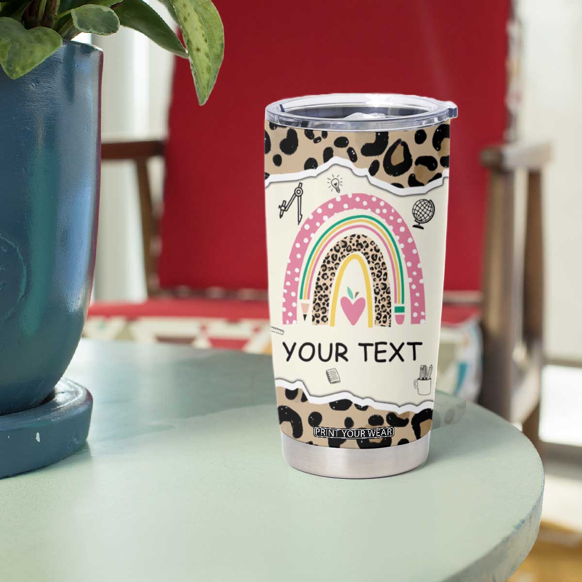 Personalized Inspirational Teacher Quote Tumbler Cup Teaching Is A Work Of Heart TS04 Print Your Wear