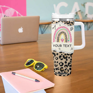 Personalized Inspirational Teacher Quote Tumbler With Handle Teaching Is A Work Of Heart TS04 Print Your Wear