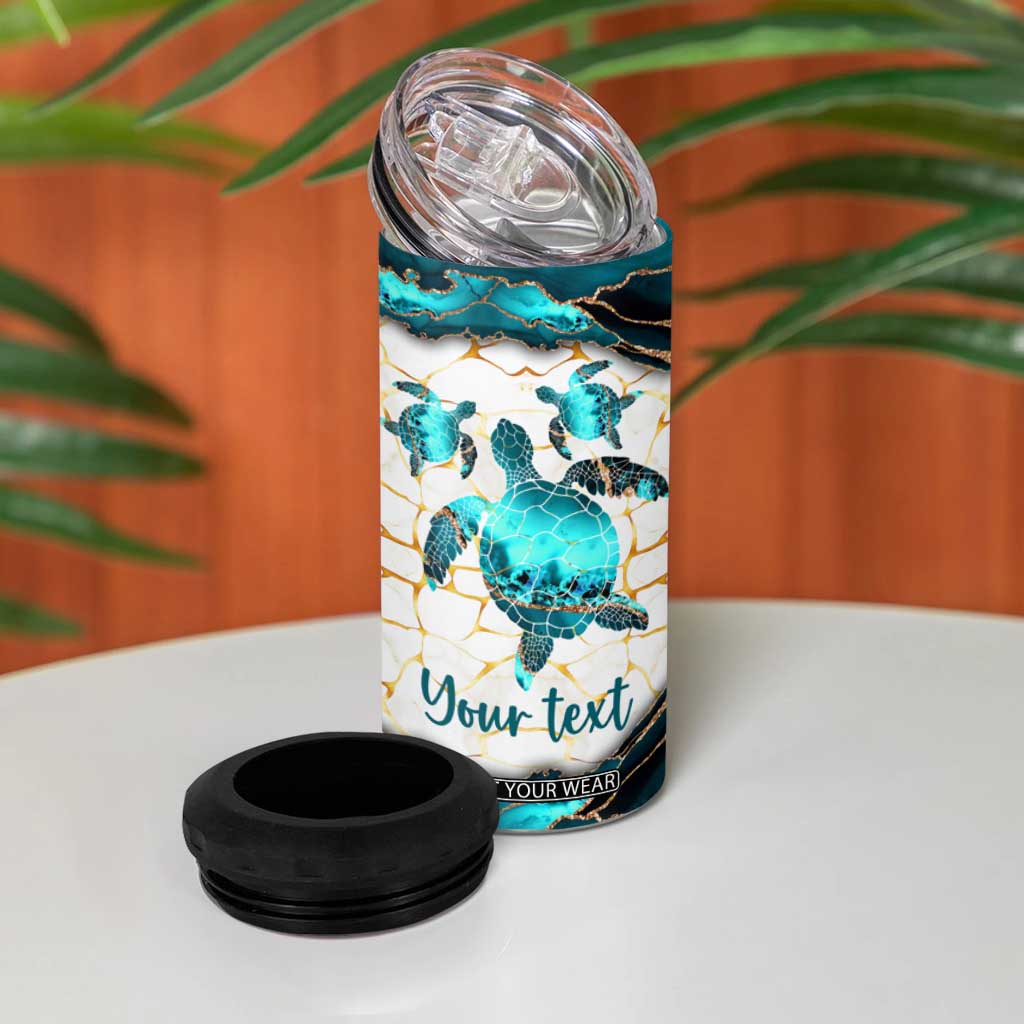 Personalized Just A Girl Who Loves Turtles 4 in 1 Can Cooler Tumbler Quote Design TS04 Print Your Wear