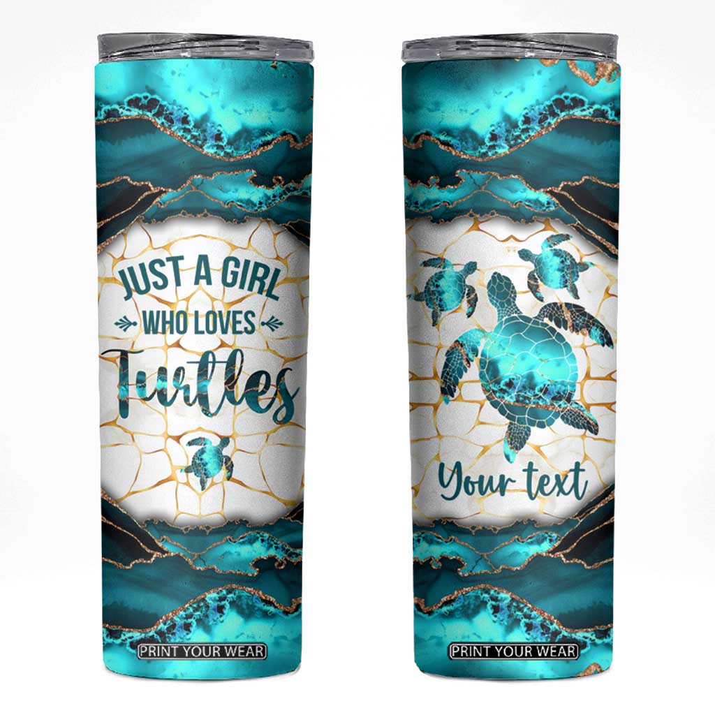Personalized Just A Girl Who Loves Turtles Skinny Tumbler Quote Design TS04 Multicolor Print Your Wear