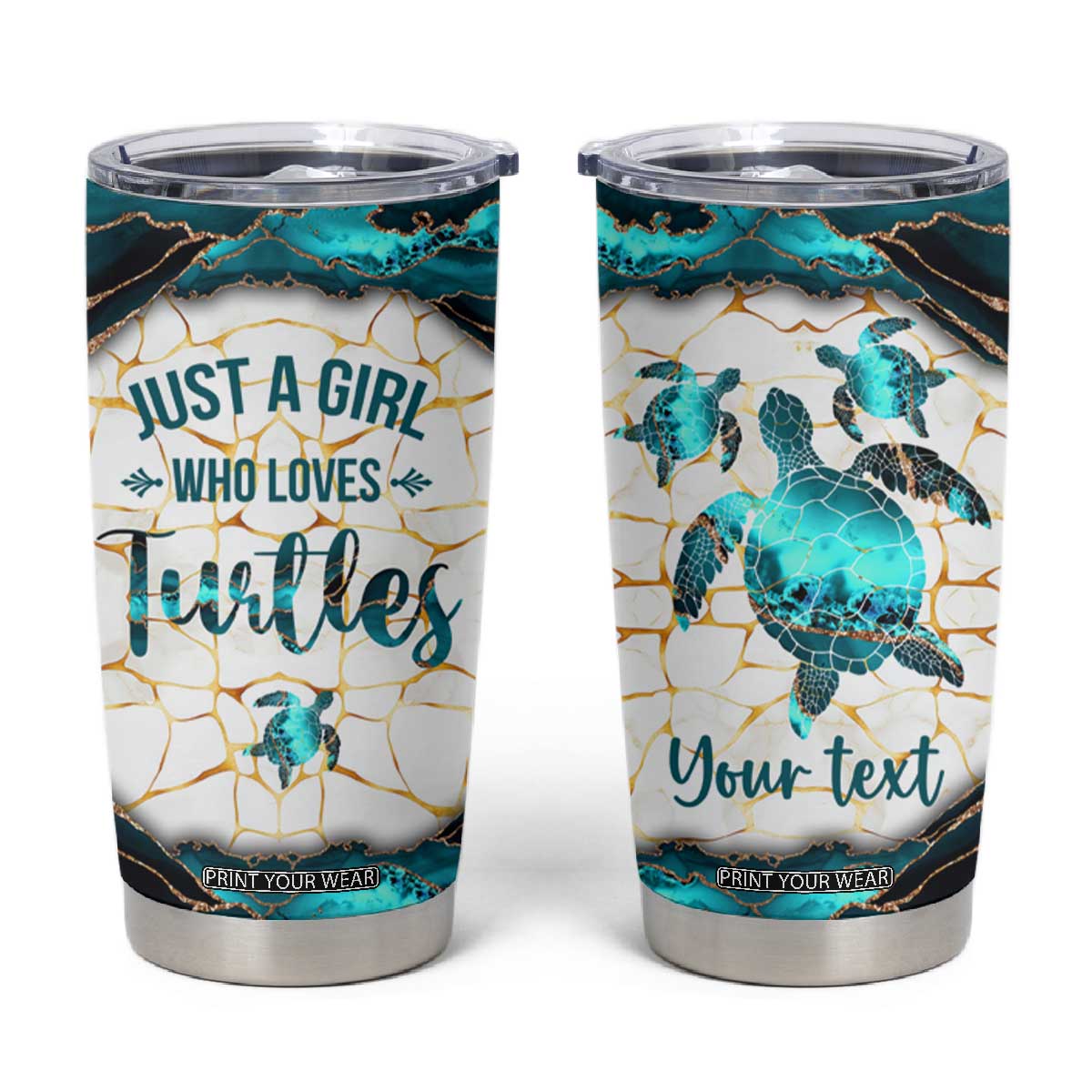 Personalized Just A Girl Who Loves Turtles Tumbler Cup Quote Design TS04 Multicolor Print Your Wear