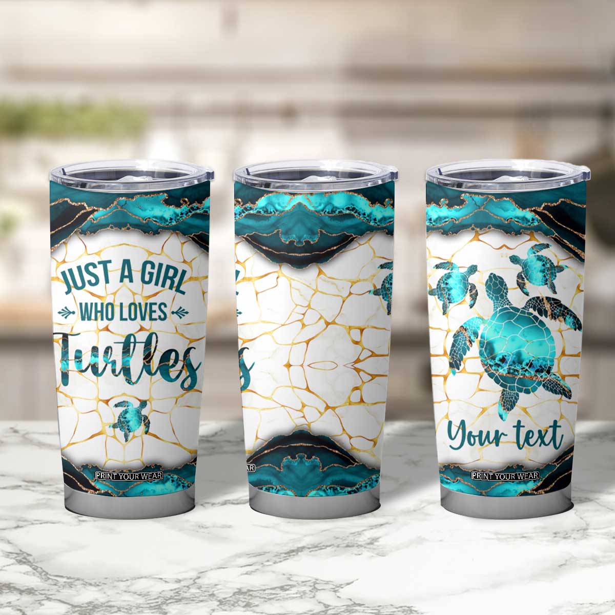 Personalized Just A Girl Who Loves Turtles Tumbler Cup Quote Design TS04 Print Your Wear
