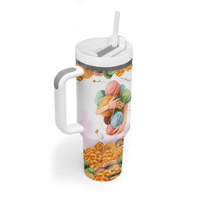Personalized Knitting Hug Tumbler With Handle with Cozy Craft Theme Design TS04 Print Your Wear