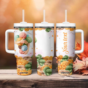 Personalized Knitting Hug Tumbler With Handle with Cozy Craft Theme Design TS04 Print Your Wear