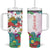 Personalized Knitting Lover Tumbler With Handle with Yarn and Needles Illustration TS04 One Size: 40 oz Multicolor Print Your Wear