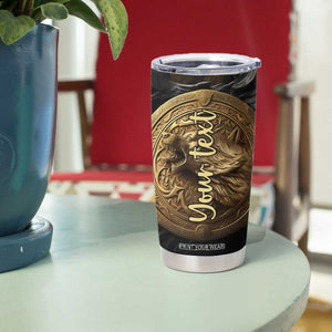Personalized Knotwork Fenrir Wolf Tumbler Cup with Golden Metallic Style TS04 Print Your Wear