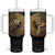 Personalized Knotwork Fenrir Wolf Tumbler With Handle with Golden Metallic Style TS04 One Size: 40 oz Multicolor Print Your Wear
