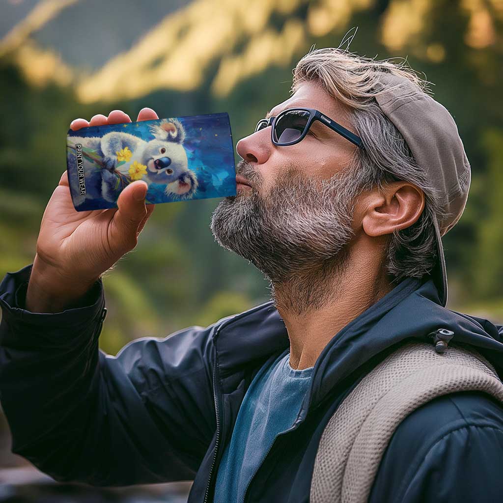 Personalized Koala 4 in 1 Can Cooler Tumbler with Flower and Starry Night Background TS04 Print Your Wear