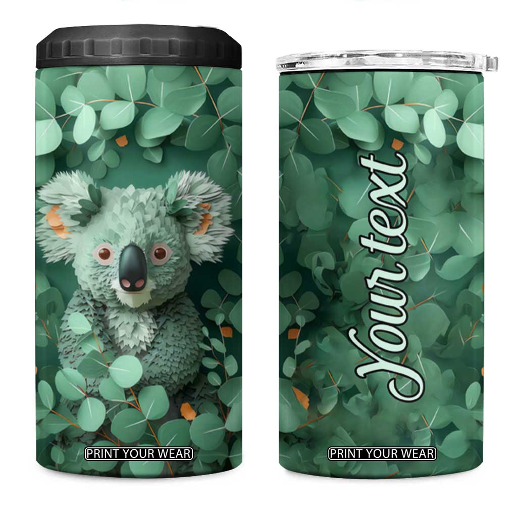 Personalized Koala 4 in 1 Can Cooler Tumbler with Quilling Art Style Design TS04 One Size: 16 oz Multicolor Print Your Wear