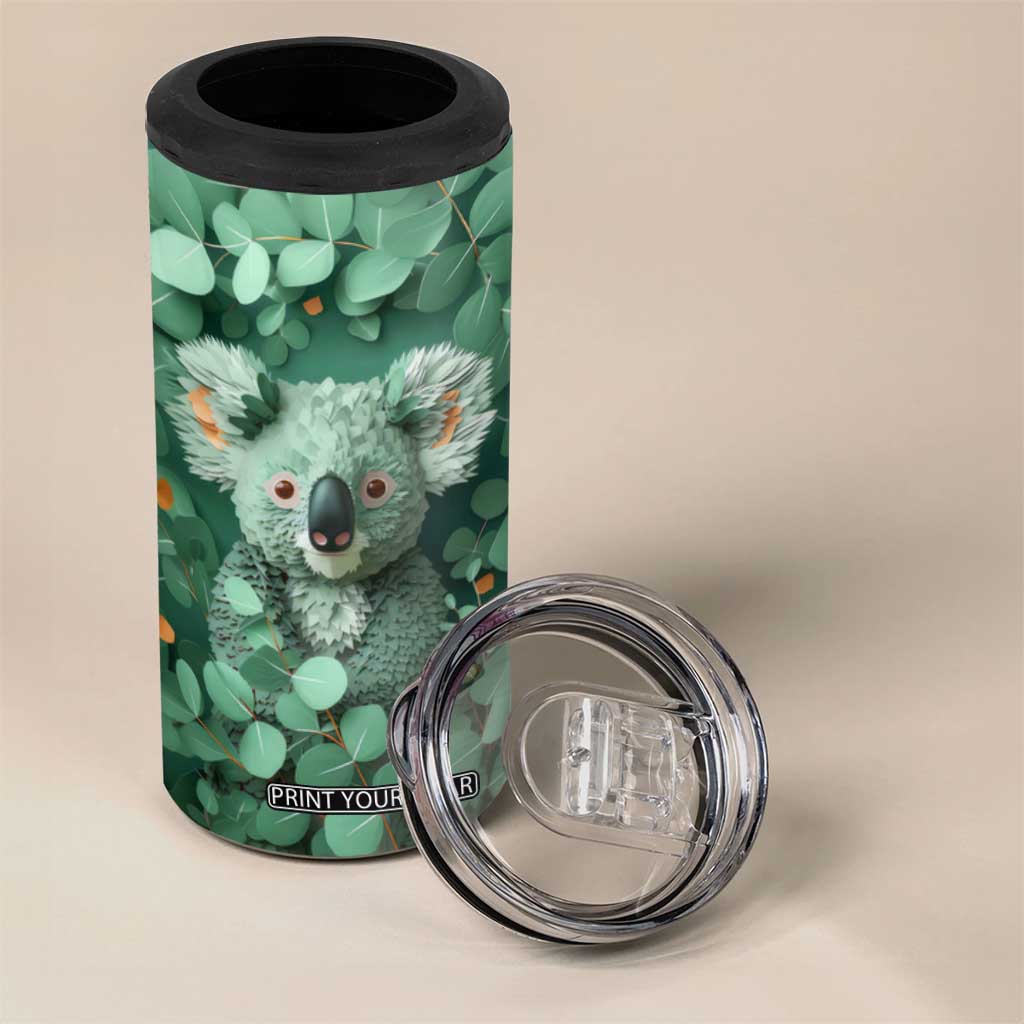 Personalized Koala 4 in 1 Can Cooler Tumbler with Quilling Art Style Design TS04 Print Your Wear