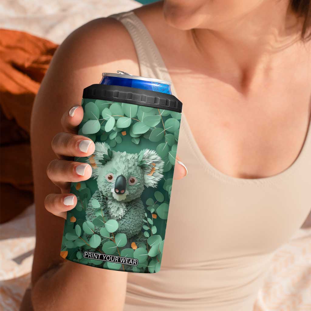 Personalized Koala 4 in 1 Can Cooler Tumbler with Quilling Art Style Design TS04 Print Your Wear