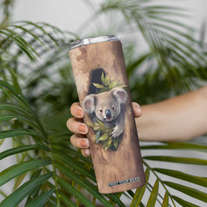 Personalized Koala Sitting in Tree Skinny Tumbler with Nature Scene TS04 Print Your Wear