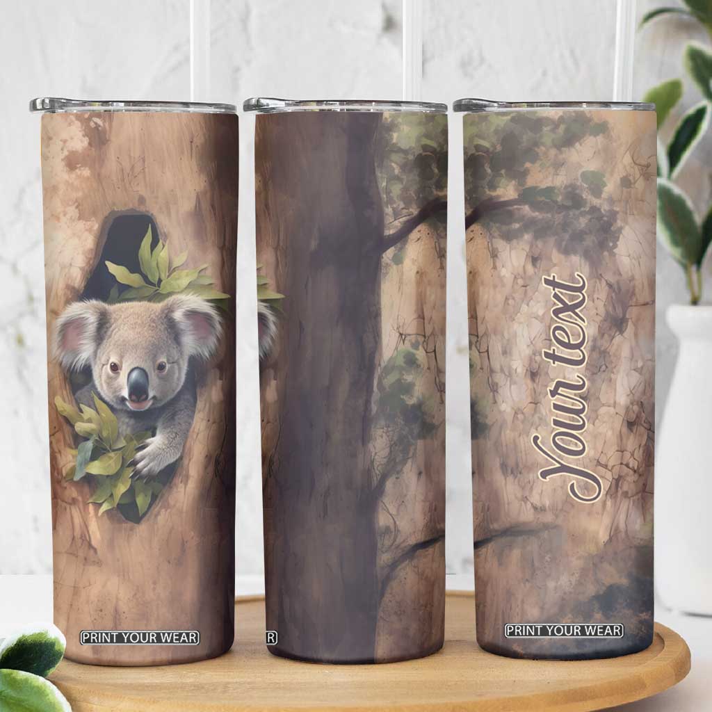 Personalized Koala Sitting in Tree Skinny Tumbler with Nature Scene TS04 Print Your Wear