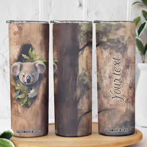 Personalized Koala Sitting in Tree Skinny Tumbler with Nature Scene TS04 Print Your Wear