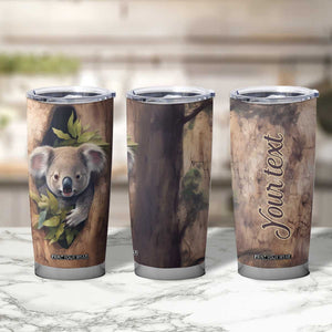 Personalized Koala Sitting in Tree Tumbler Cup with Nature Scene TS04 Print Your Wear