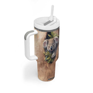 Personalized Koala Sitting in Tree Tumbler With Handle with Nature Scene TS04 Print Your Wear