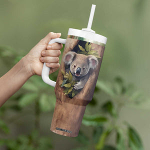 Personalized Koala Sitting in Tree Tumbler With Handle with Nature Scene TS04 Print Your Wear