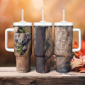 Personalized Koala Sitting in Tree Tumbler With Handle with Nature Scene TS04 Print Your Wear
