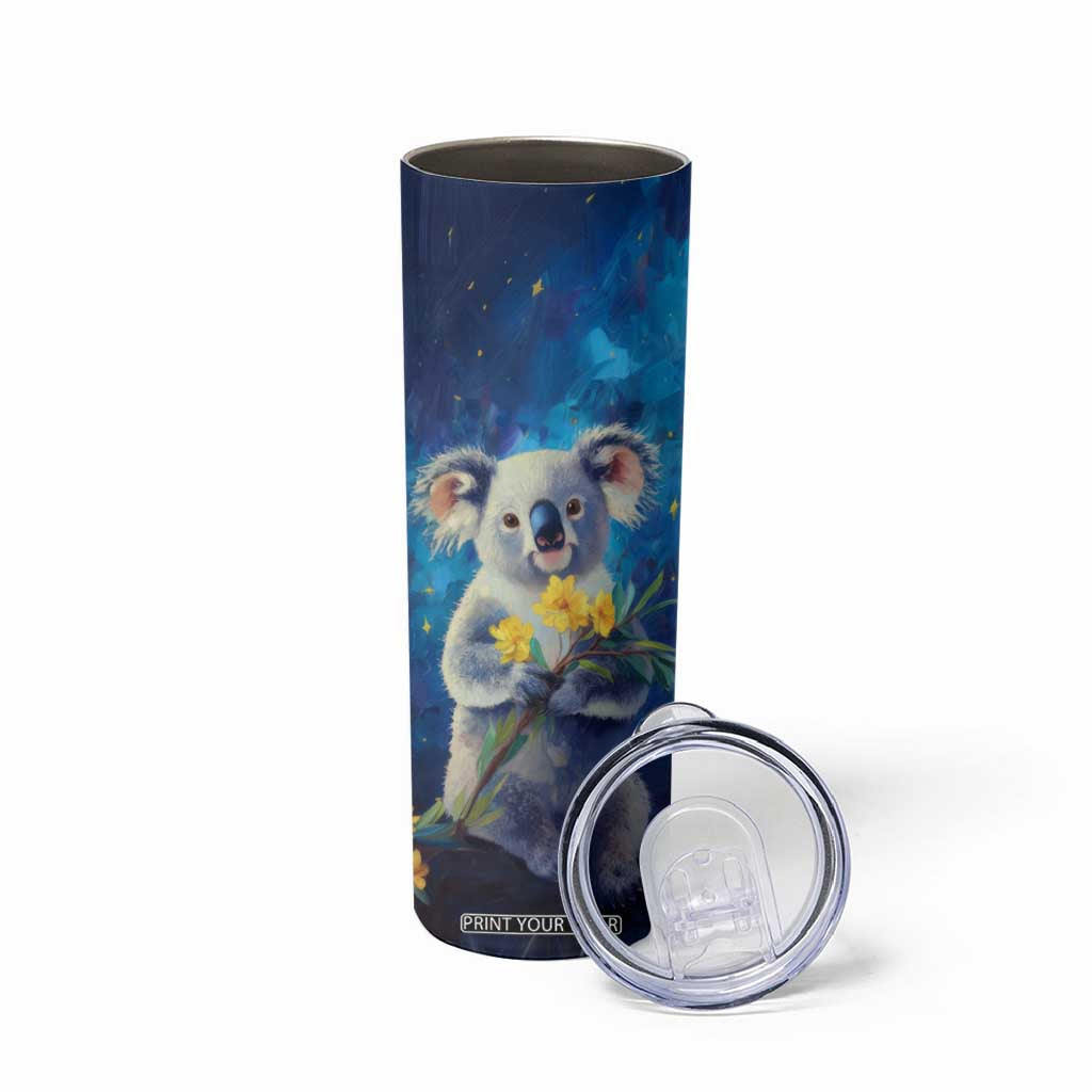 Personalized Koala Skinny Tumbler with Flower and Starry Night Background TS04 Print Your Wear