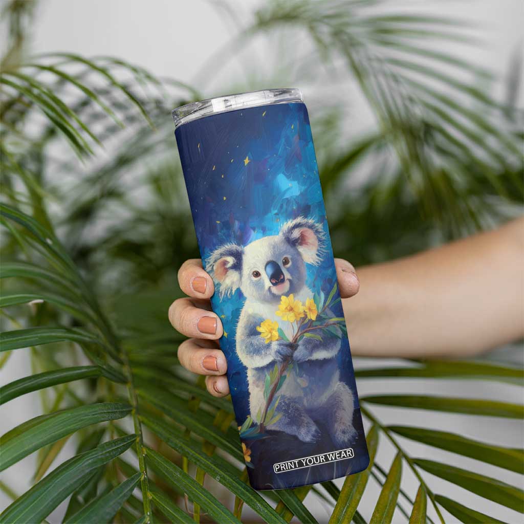 Personalized Koala Skinny Tumbler with Flower and Starry Night Background TS04 Print Your Wear