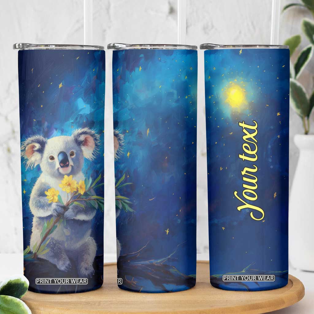 Personalized Koala Skinny Tumbler with Flower and Starry Night Background TS04 Print Your Wear