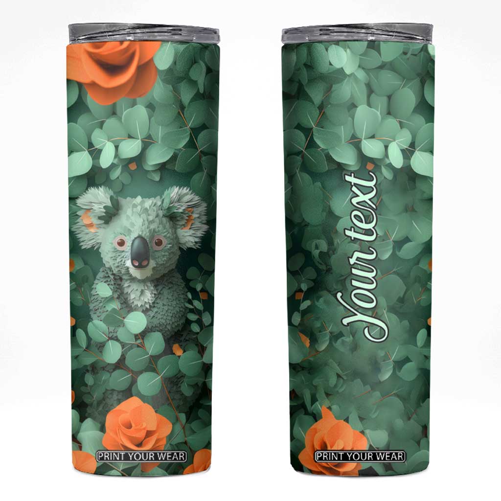 Personalized Koala Skinny Tumbler with Quilling Art Style Design TS04 Multicolor Print Your Wear