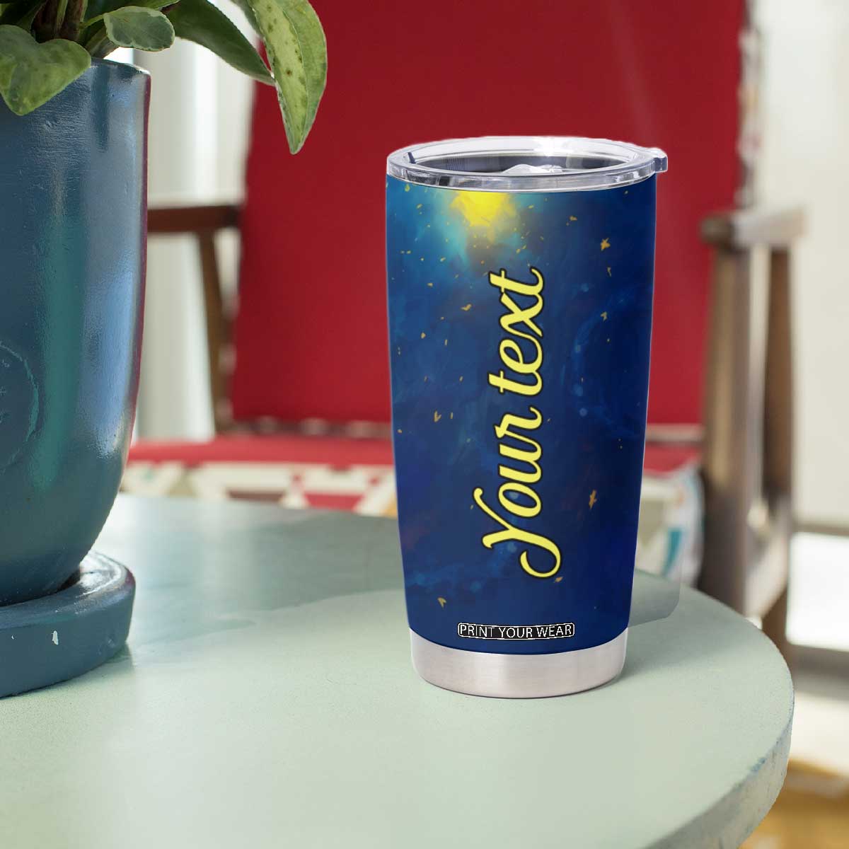 Personalized Koala Tumbler Cup with Flower and Starry Night Background TS04 Print Your Wear