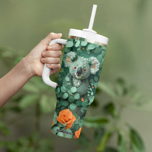 Personalized Koala Tumbler With Handle with Quilling Art Style Design TS04 Print Your Wear