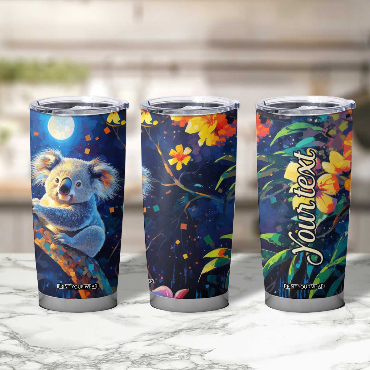 Personalized Lovely Koala Tumbler Cup with Cute Animal Theme TS04 Print Your Wear