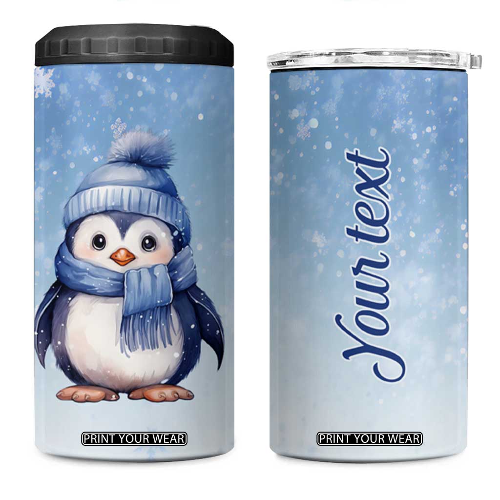 Personalized Lovely Penguin 4 in 1 Can Cooler Tumbler with Adorable Design TS04 One Size: 16 oz Multicolor Print Your Wear
