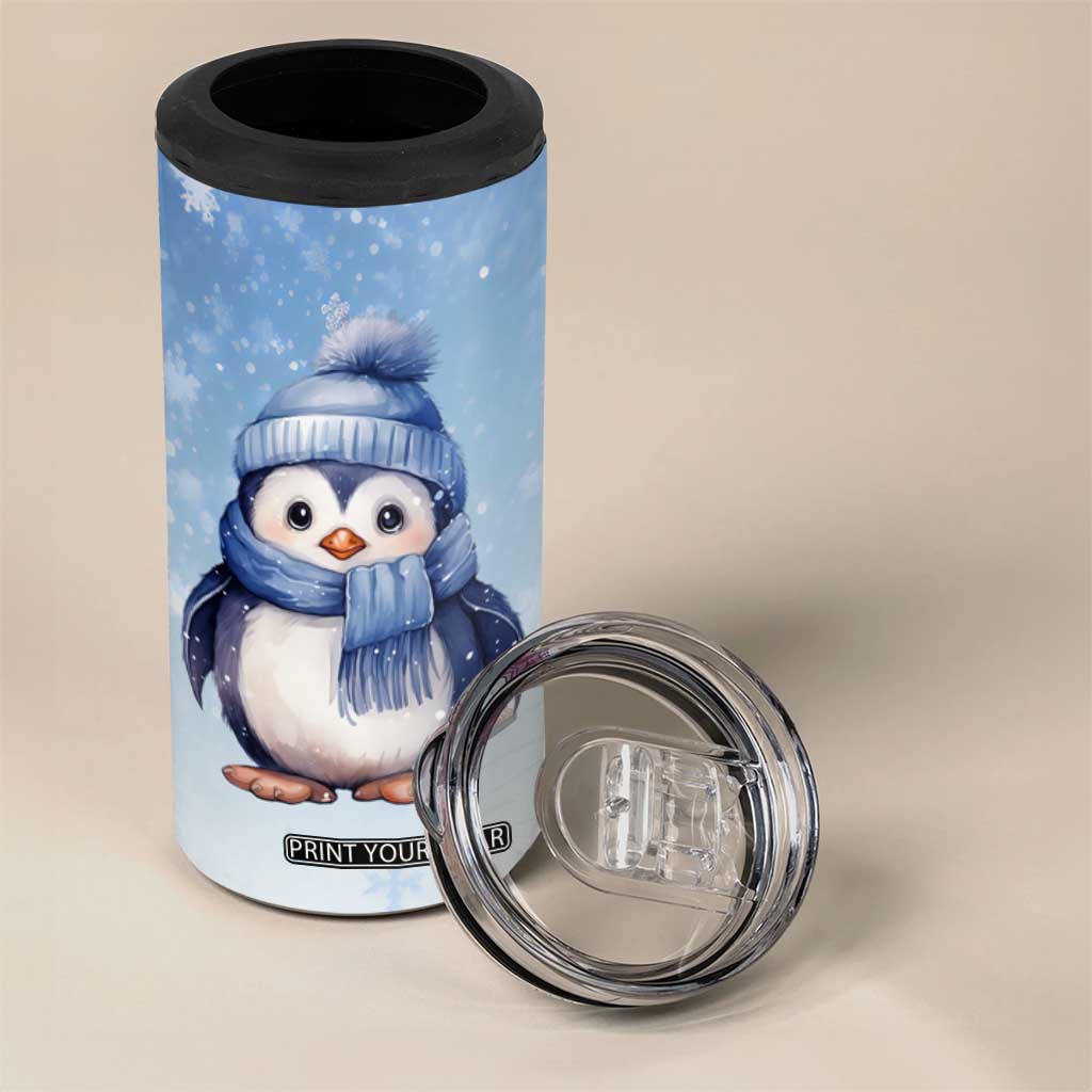 Personalized Lovely Penguin 4 in 1 Can Cooler Tumbler with Adorable Design TS04 Print Your Wear