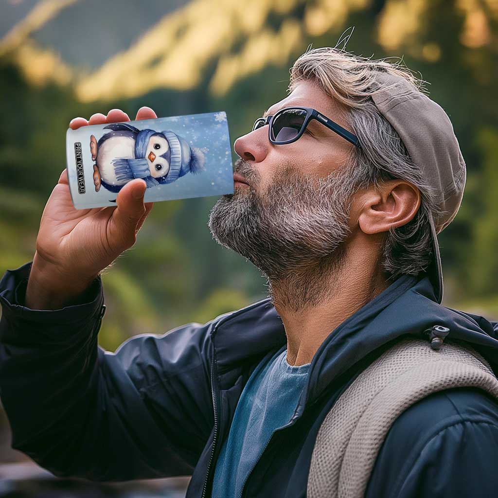 Personalized Lovely Penguin 4 in 1 Can Cooler Tumbler with Adorable Design TS04 Print Your Wear