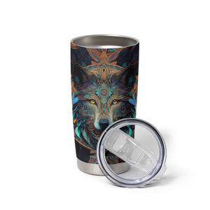 Personalized Mandala Wolf Tumbler Cup with Intricate Pattern Illustration TS04 Print Your Wear