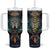Personalized Mandala Wolf Tumbler With Handle with Intricate Pattern Illustration TS04 One Size: 40 oz Multicolor Print Your Wear