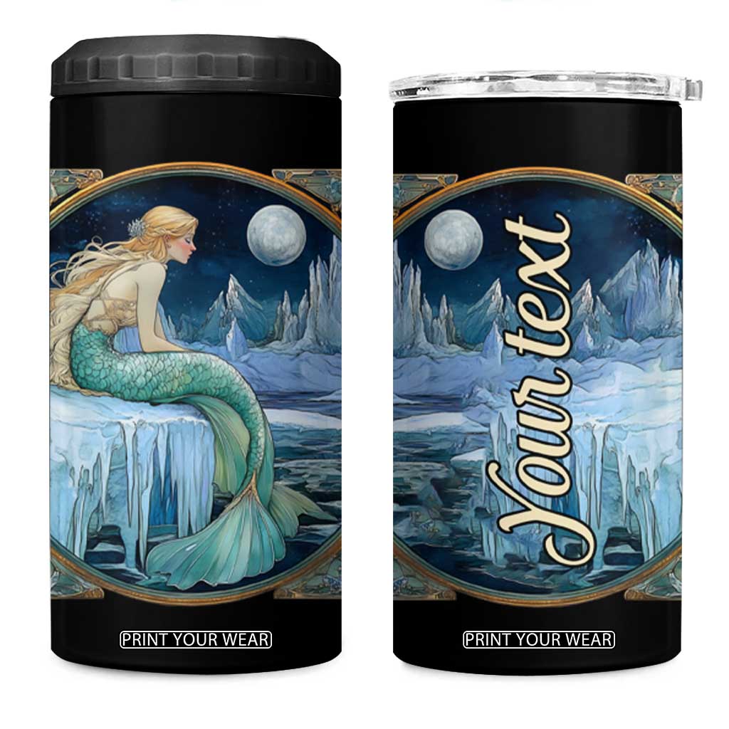 Personalized Mermaid 4 in 1 Can Cooler Tumbler with Retro Vintage Illustration Style TS04 One Size: 16 oz Multicolor Print Your Wear