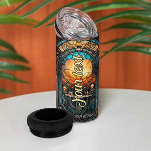 Personalized Mermaid 4 in 1 Can Cooler Tumbler with Stained Glass Style Illustration TS04 Print Your Wear