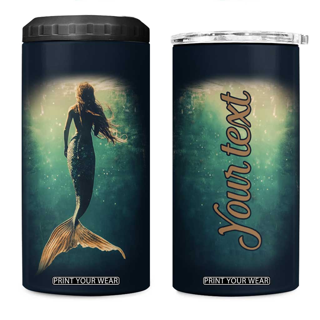 Personalized Mermaid 4 in 1 Can Cooler Tumbler with Vintage Artistic Theme TS04 One Size: 16 oz Multicolor Print Your Wear