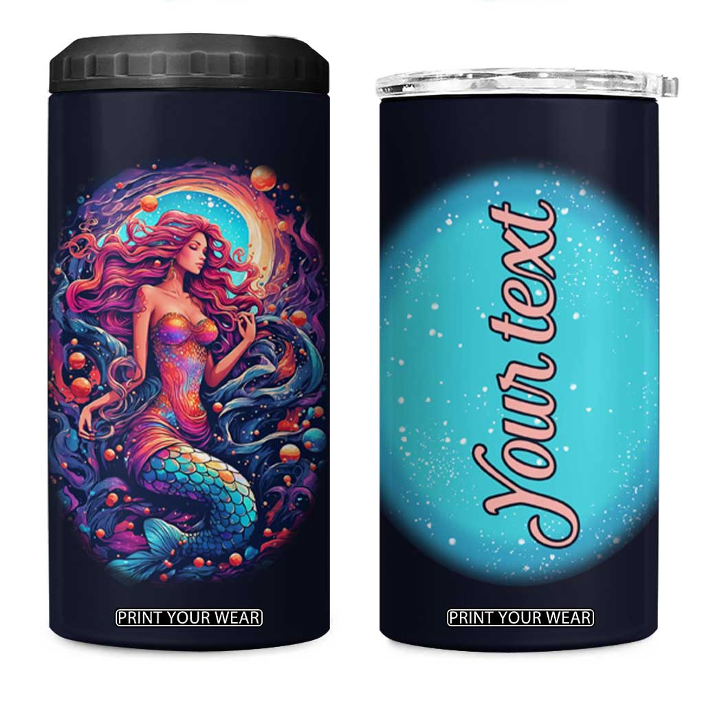 Personalized Mermaid Lover 4 in 1 Can Cooler Tumbler with Underwater Theme Illustration TS04 One Size: 16 oz Multicolor Print Your Wear